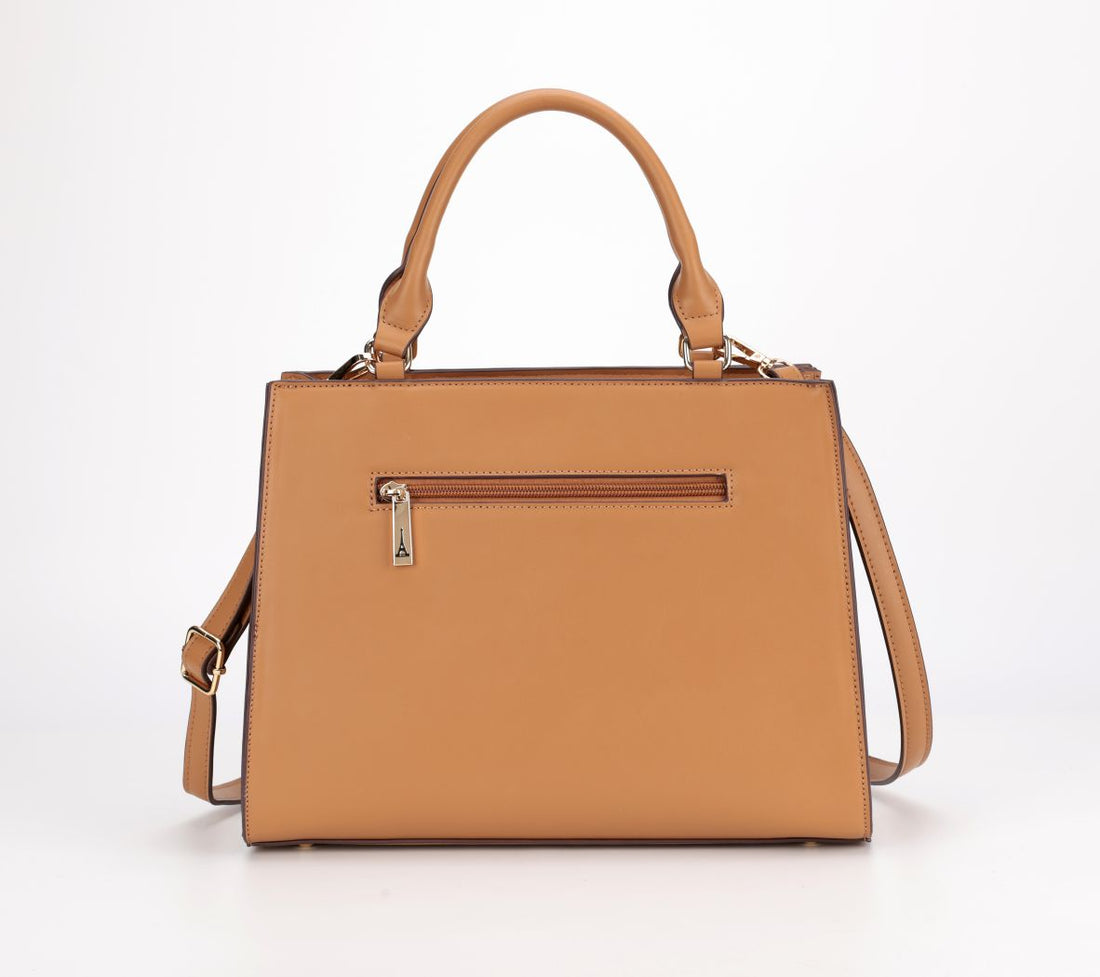 Amélia Tan Structured Top Handle Bag