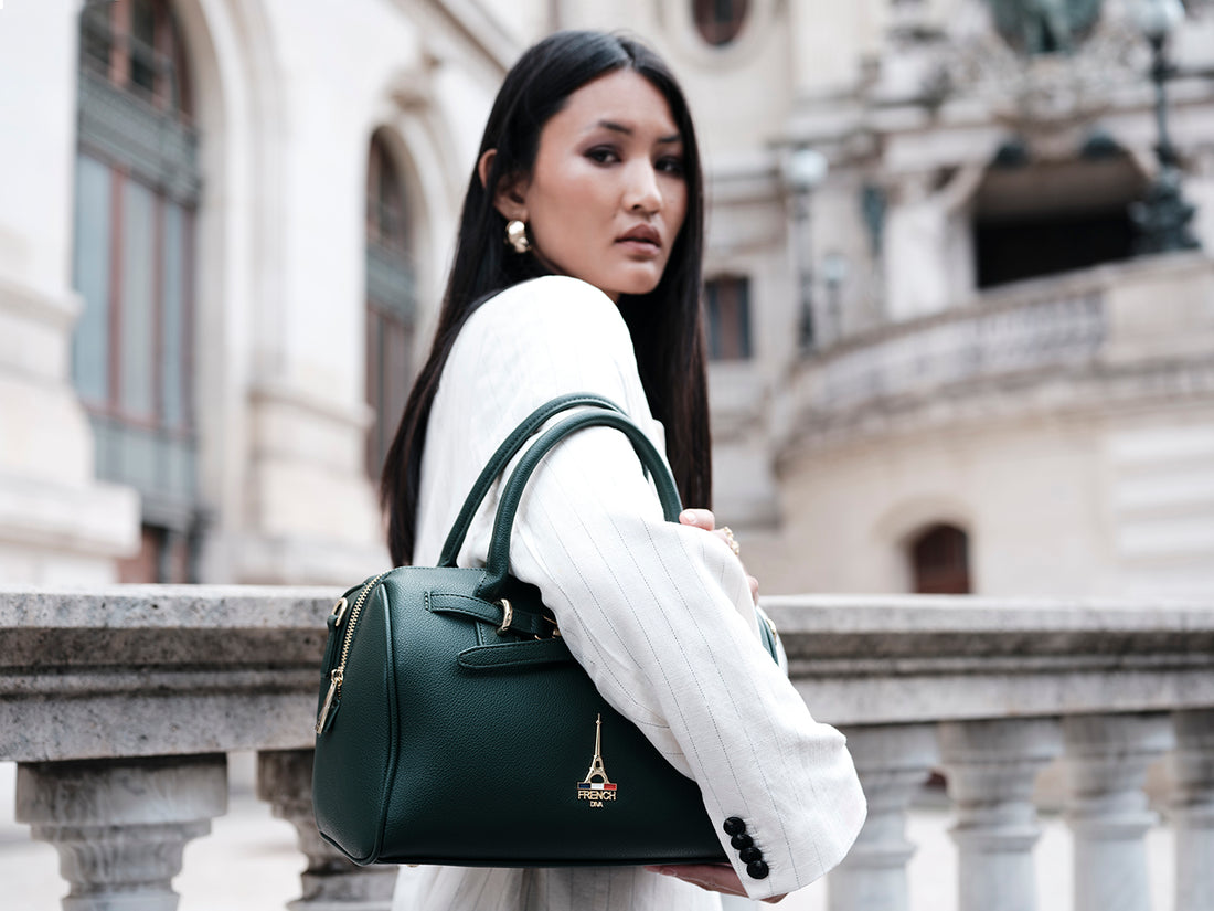Elena Green Bowler Bag With Detachable Strap