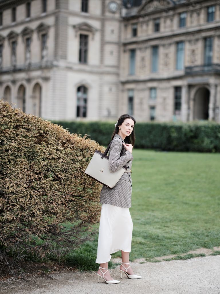 Vienna Beige Structured Tote Bag