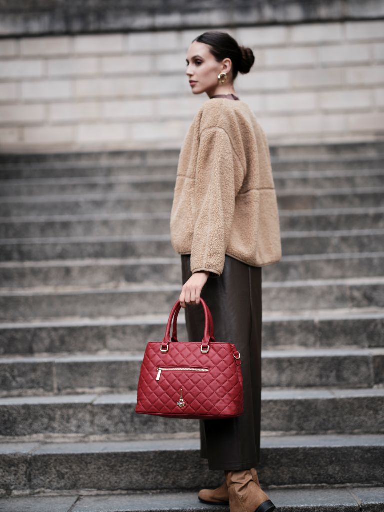 Shen Red Medium Satchel