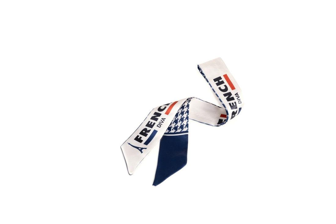Navy Charm Bag Scarf
