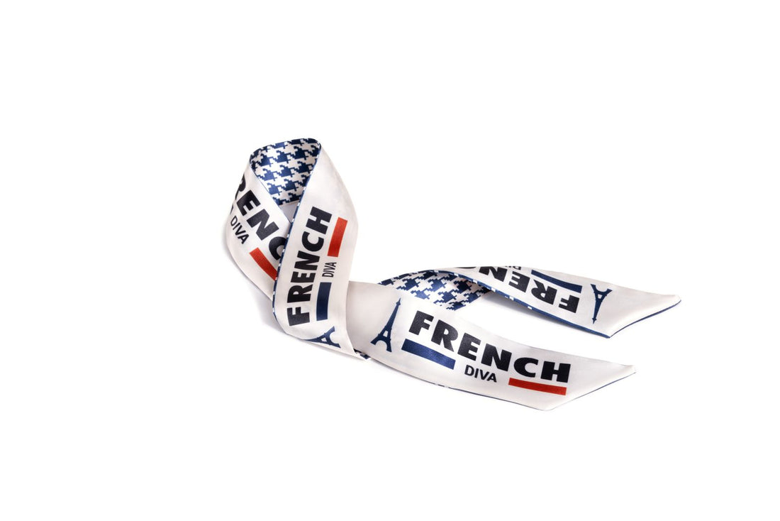 Navy Charm Bag Scarf