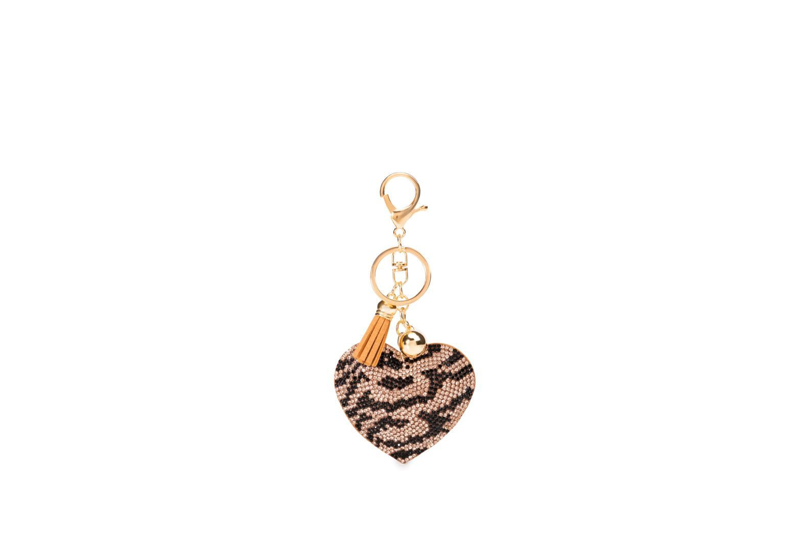 Golden Heart Bag Keychain