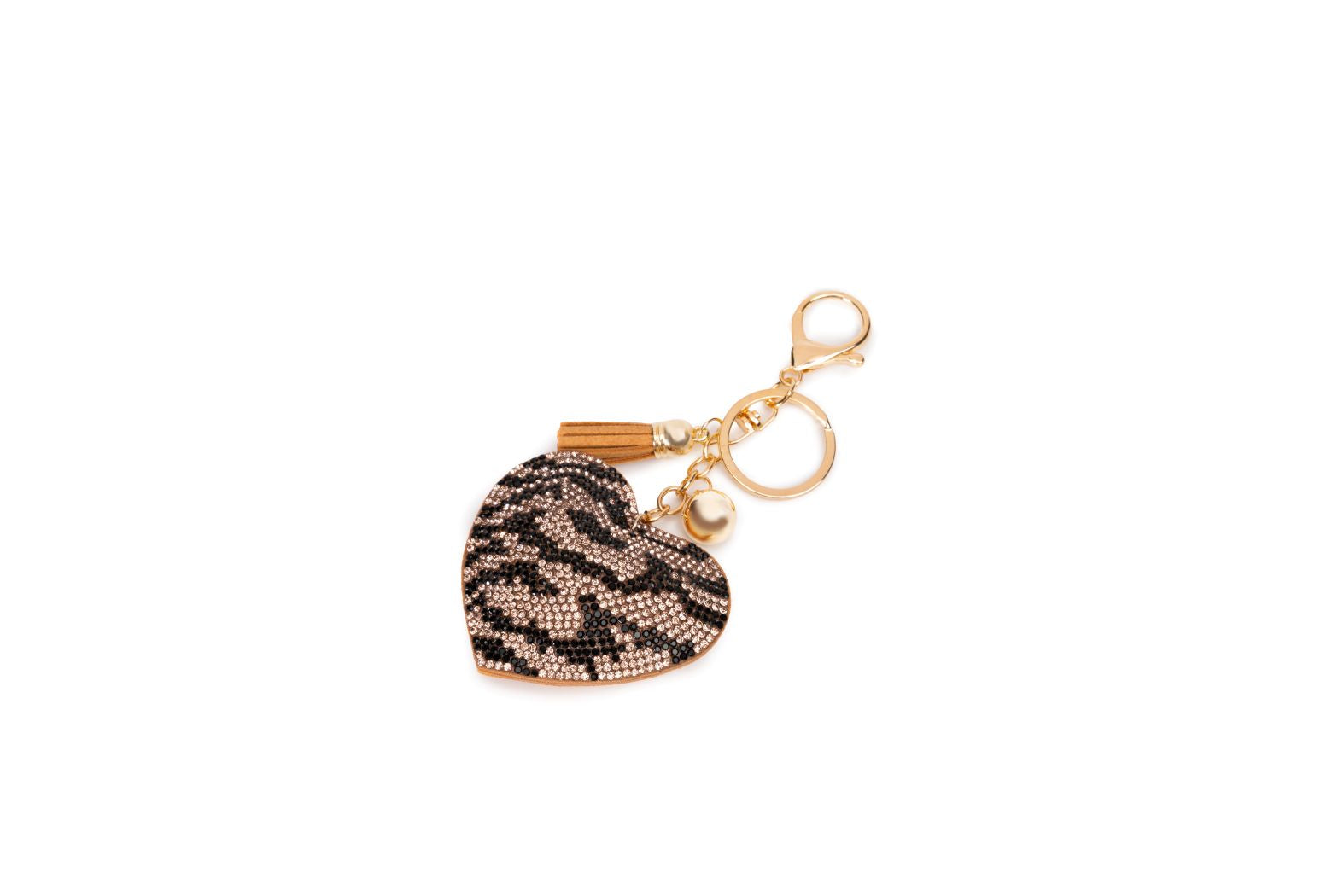 Golden Heart Bag Keychain