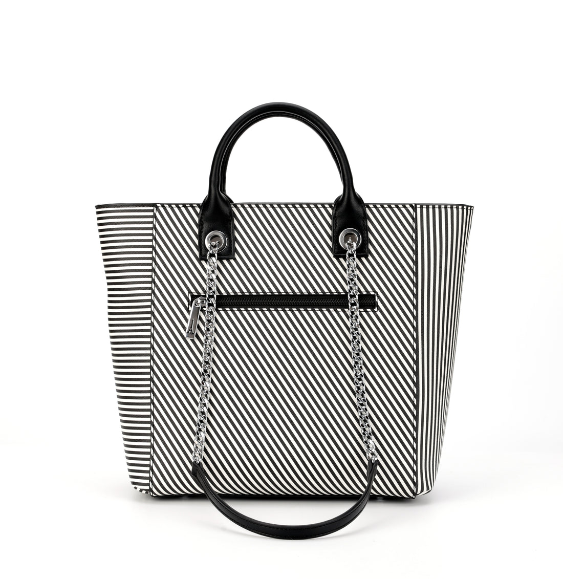 Bella Structured Tote Bag With Dual Carry Handles & Chain Straps