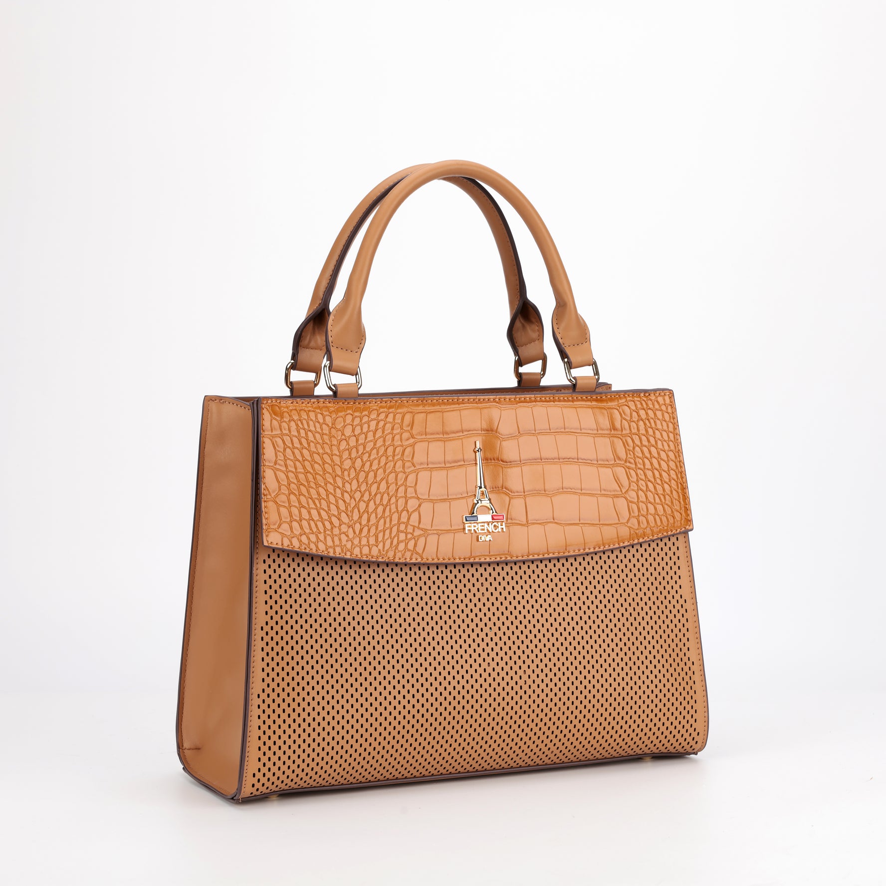 Amélia Tan Structured Top Handle Bag