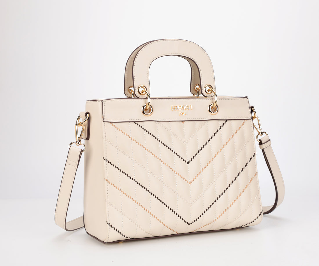 Gracia Quilted Top Handle Bag With Detachable Strap
