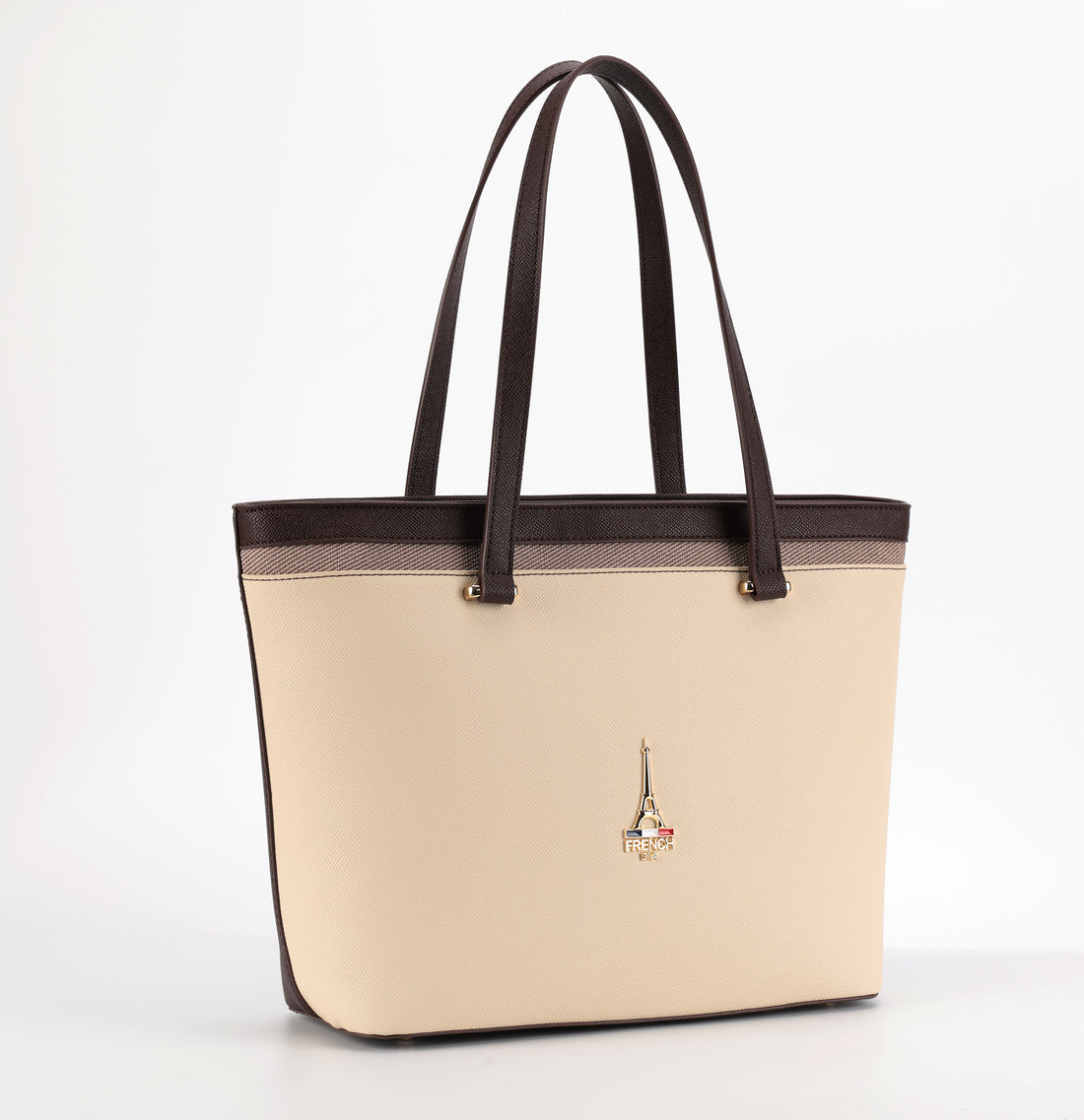 Vienna Beige Structured Tote Bag