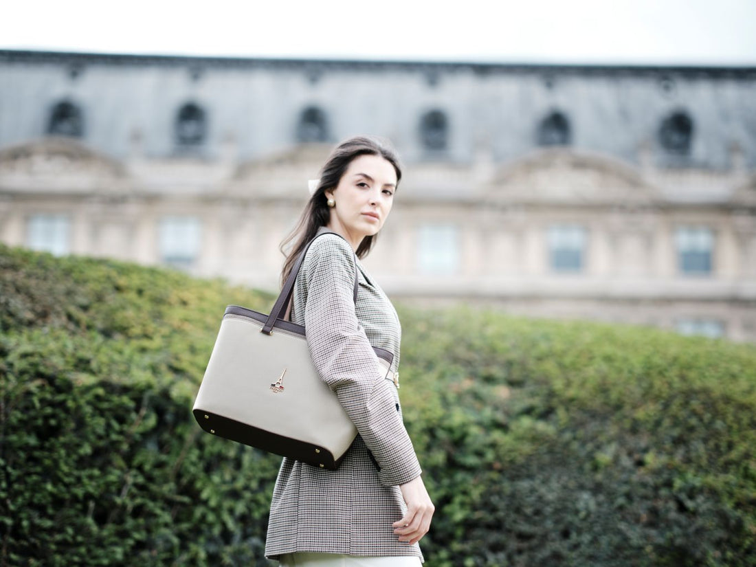 Vienna Beige Structured Tote Bag