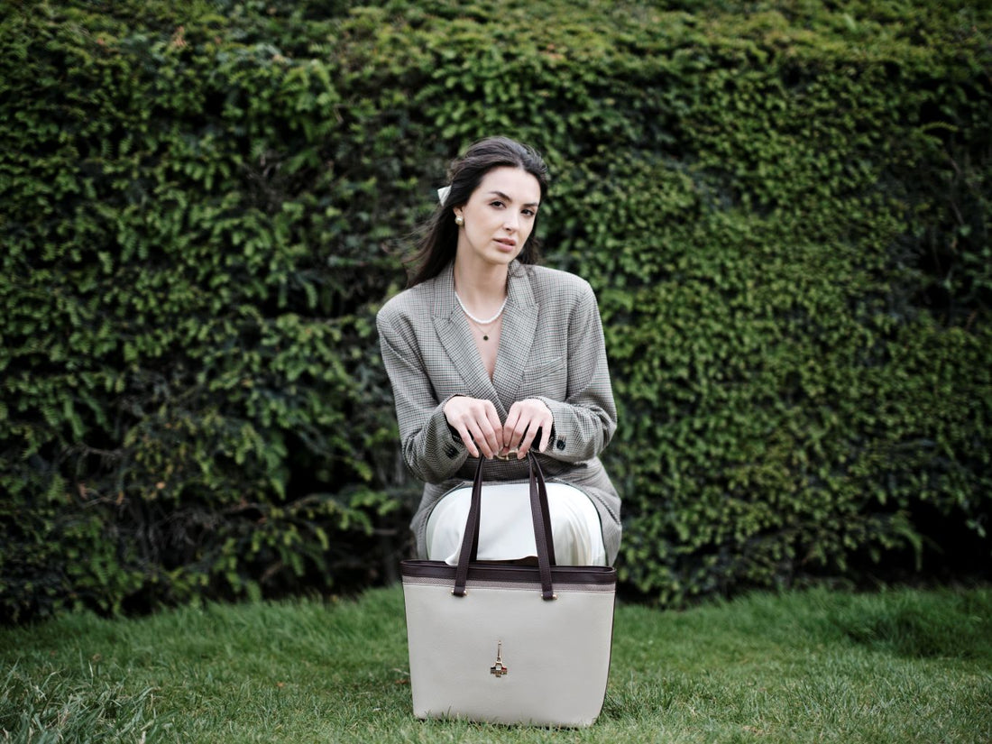 Vienna Beige Structured Tote Bag