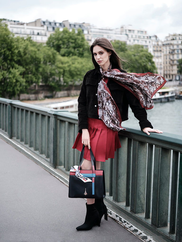 Freya Black Structured Tote Bag