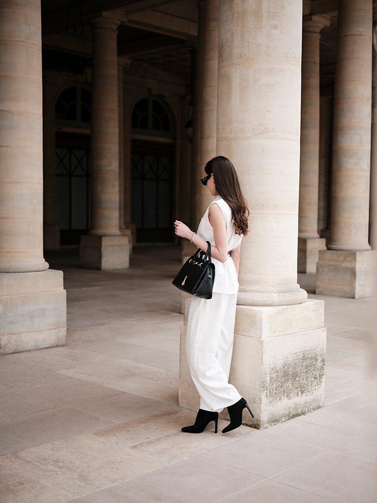 Celia Black Structured Top Handle Satchel