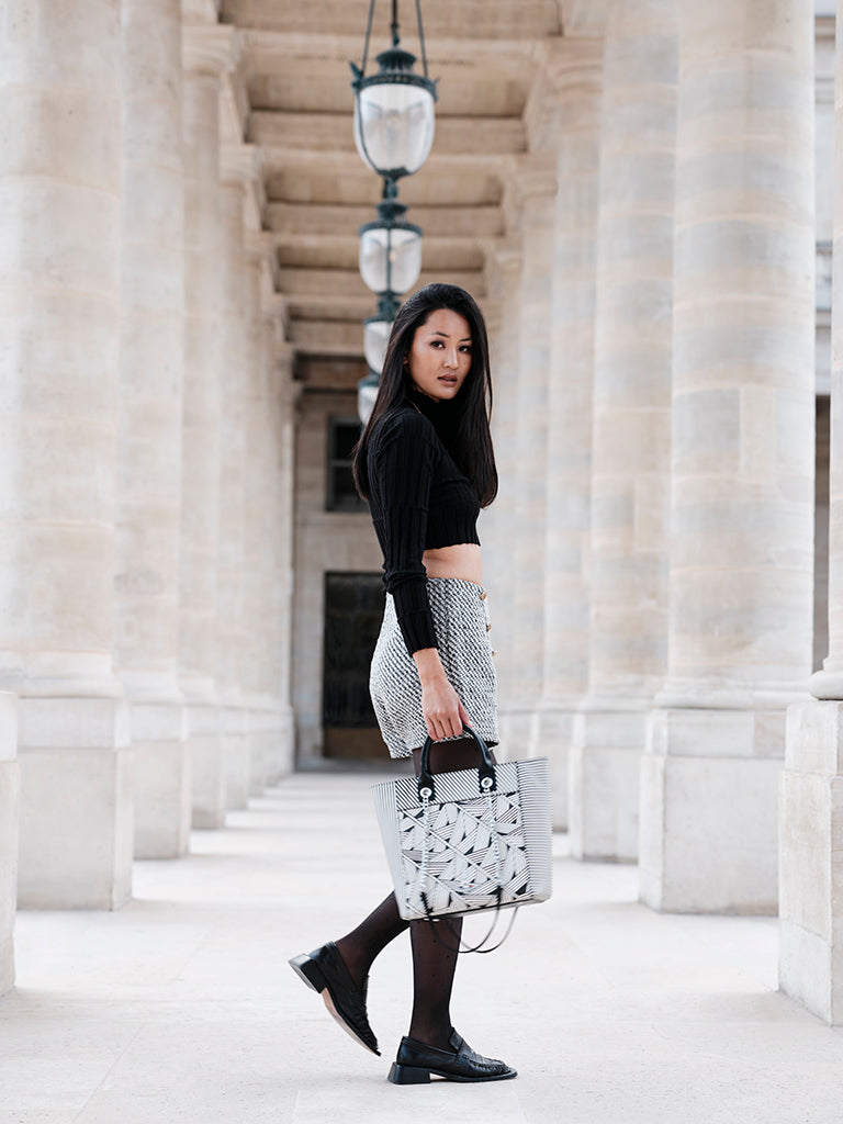 Bella Structured Tote Bag With Dual Carry Handles & Chain Straps